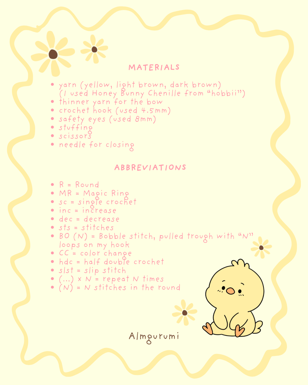 Sunny the Baby Chick crochet pattern PDF