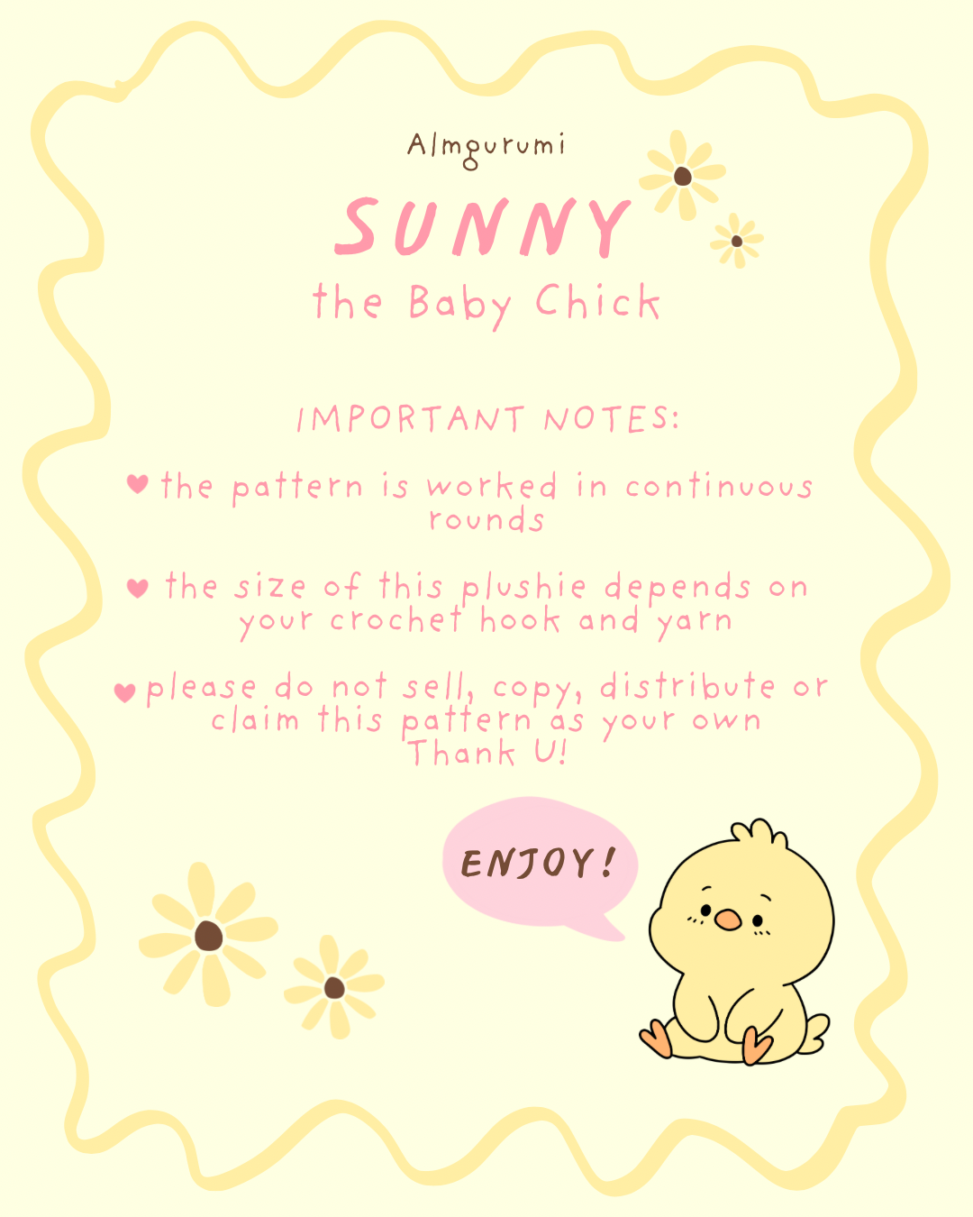 Sunny the Baby Chick crochet pattern PDF